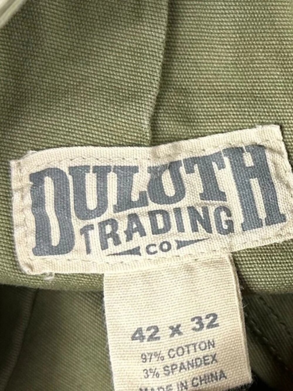 Duluth Trading Co. Fire Hose Work Pants Mens 42x32 Olive Green Cargo Pocket - Picture 7 of 14